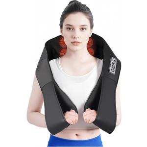 Shiatsu Back, Shoulder & Neck Massager with Heat - Electric 4D Kneading for Deep Tissue Relief, Ideal Gifts for Women, Men, Mom, Dad - Perfect for Fathers Day, Mothers Day, Christmas