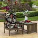 Arden Outdoor Foam Deep Seat Cushion Set, 22 in x 24 in, Weather-Proof, Rain-Proof, Fade Resistant Patio Cushion, Bottom and Back Cushion for Chair, Sofa, and Couch Simone Black Tropical