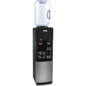 Igloo Top Loading Water Cooler with Removable Tray & Energy-Saving Features - Water Tower with Hot, Cold Temperature Settings- Water Dispenser Fits 3 & 5-Gallon Jugs with Child Safety Lock- Stainless