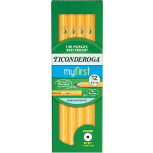 Ticonderoga Beginner Wood-Cased Pencils, 2 HB Soft, Yellow, 12 Count (X13080)
