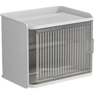 White Wave-Design Pet-Proof Tissue Box Holder - Wall-Mounted, Dual Dispenser Organizer for Kitchen, Office, Outdoors - ABS+HIBS Material, Transparent Lid, Damage-Free Adhesive