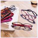 EASY READ 2 Pairs High Magnification Power Reading Glasses for Women,Stylish Lightweight Readers for Women with Spring Hinge (Black/Red)