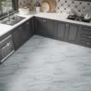 VaryStyle 18-Pack Grey/White Marble Peel and Stick Vinyl Flooring Self Adhesive Vinyl Floor Tiles Peel and Stick Waterproof Basement Flooring Tile Removable Stick on Floor Tile for Kitchen Living Room