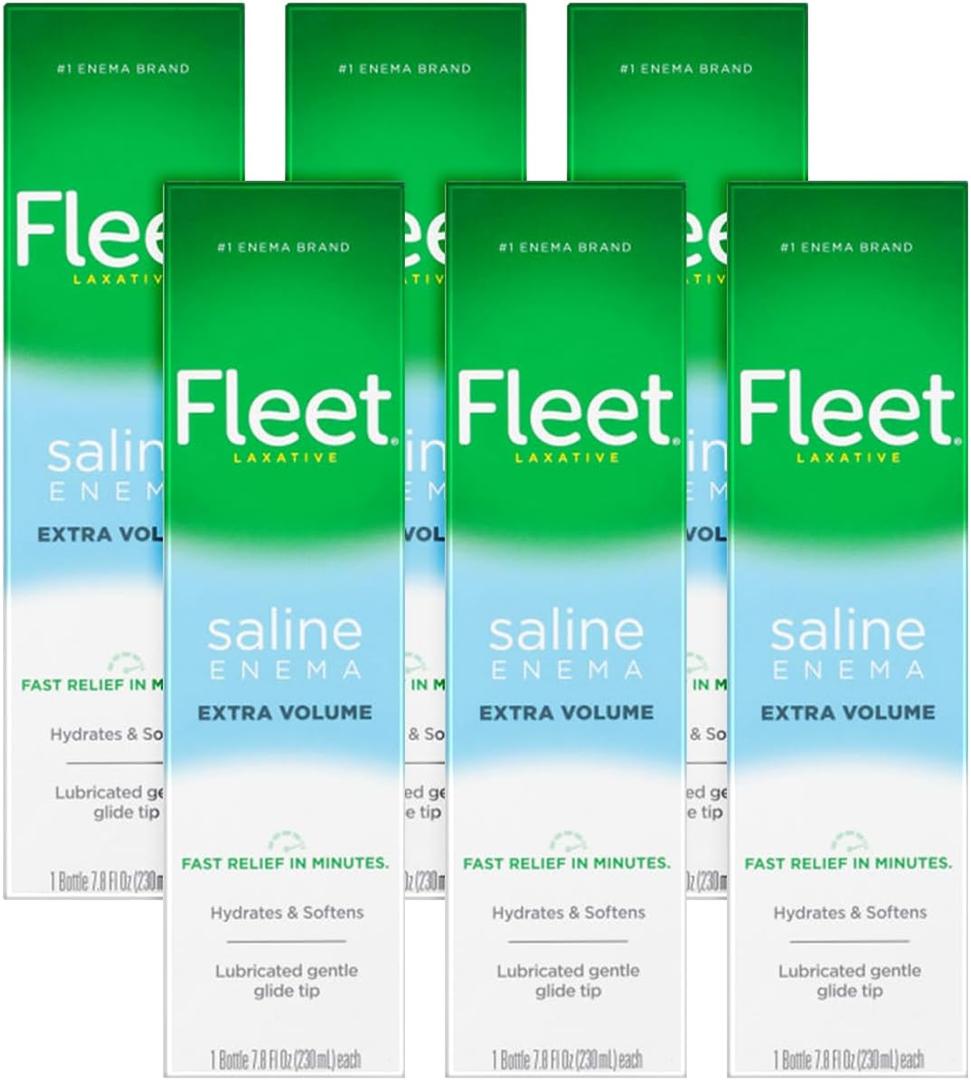 Fleet Saline Laxative Enema 7.8 oz (pack of 6), BB Date: 03/2027