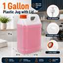 METAPACK 2 Pack 1 Gallon Jug with Pump, HDPE Plastic Laundry Detergent Container, Empty Square Jug for Liquid Soap, Oil, Sauces, Beverage, 4 Labels Included (Translucent)