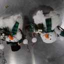 Lulu Home Christmas Snowman Decorations, Set of 2 Plush Shelf Sitters with Dangling Legs, Black & Green Checked Snowman Ornaments for Table Mantel Desk Fireplace Home Holiday Decor