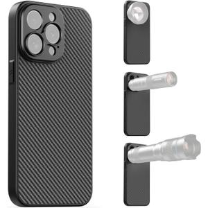 APEXEL 17MM Thread Lens Phone Case Compatible for iPhone 15 Pro, Compatible with All Telephoto Macro Lenses with 17mm Thread Black