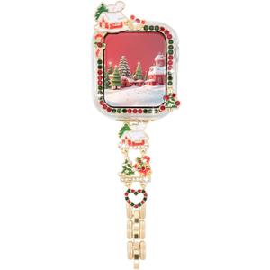 Compatible with Apple Watch Bands 45 mm 44mm 41 mm 40mm, Halloween Christmas Bling Jewelry iWatch Series 9/8/7/6/SE/5/4 Bracelet Strap with Cute Metal Chain Charms for Women