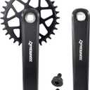 Prowheel Mountain Bike Crankset 1 Piece/Single 32T Charing Crank Set with 170mm Arm for Bicycle MTB, Compatible with 6/7/8/9/10 Speeds Freewheel