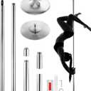 VEVOR Professional Dancing Pole, Spinning Static Dancing Pole Kit, Portable Removable Pole, 45mm Heavy-Duty Stainless Steel Pole, Height Adjustable Fitness Pole, for Exercise Home Club Gym, Silver