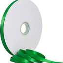 Emerald Green Ribbon, Solid Color Double Faced Polyester Satin Ribbon - 3/8 Inch Wide, 100 Yards Long, Perfect for Wedding, Gift Wrapping, Sewing, and Other Craft Supplies
