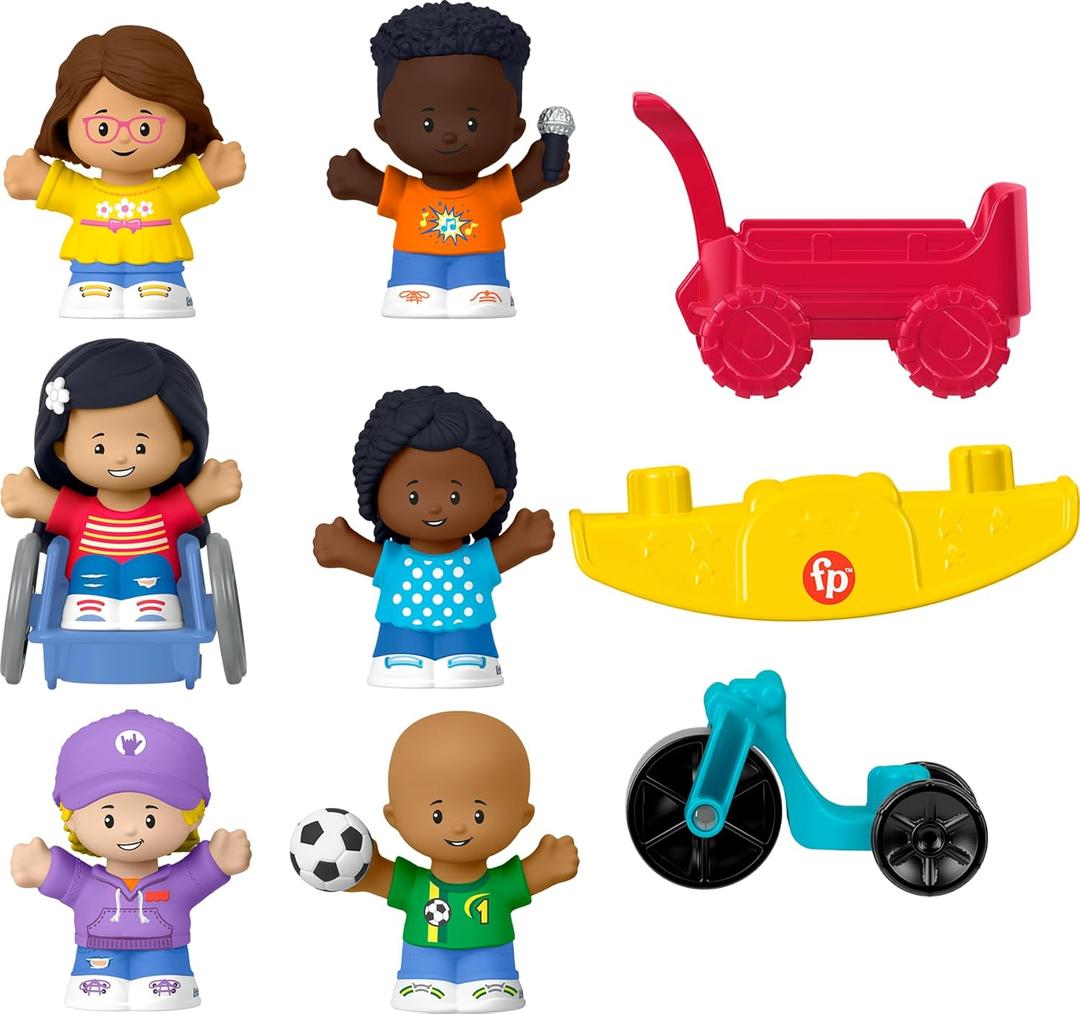 Little People Toddler Toys Play for All Figure and Accessory Pack 9-Piece Set for Pretend Play Ages 1+ Years