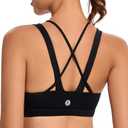 RUNNING GIRL Sports Bra for Women, Medium-High Support Criss-Cross Back Strappy Padded Sports Bras Supportive Workout Tops, L