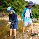 westwolf Boys Swim Trunks Compression Liner Bathing Suit Quick Dry Swimsuit 5-16T (A White Blue Green)