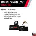 Pop & Lock PL1050 Black Manual Tailgate Lock for Chevy/GMC