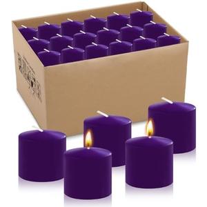 10 Hour Purple Votive Candles for Weddings Party Spa and Emergency, Set of 36 Unscented Bulk Candles for Restaurants and Home Decoration