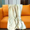 Waterproof Blanket for Bed Couch Sofa, Reversible & Reusable Cat, Dog Blanket Waterproof Washable, Small Water Resistant Blankets, Leakproof (40"x60", Warm Yellow/Warm White)