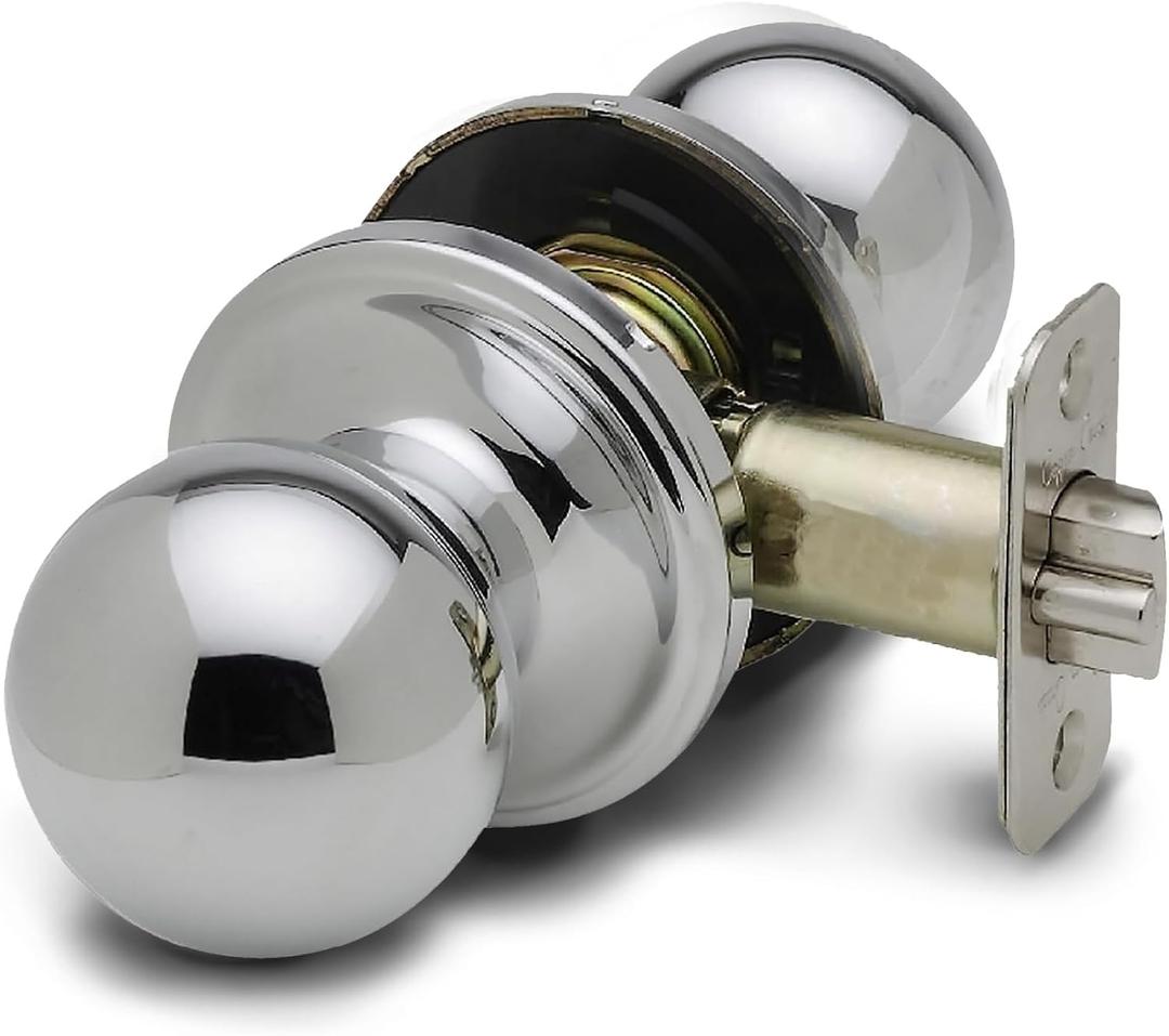 Copper Creek BK2020PS Ball Door Knob, Passage Function, 1 Pack, in Polished Stainless