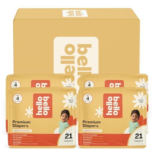 Hello Bello Diapers, Size 4 (22-37 lbs) Flower Child, 84 Count Value Pack of Premium Disposable Baby Diapers, Hypoallergenic with Soft, Cloth-Like Feel