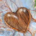 EDHAS Mango Wood Heart Curved Shaped Decorative Bowl for Table Centerpieces Home Party Wedding Dcor (10" x 10" x 1.5")