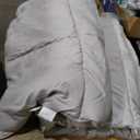 EASELAND Queen Size Down Alternative Comforter - Quilted Duvet Insert for All Seasons, Soft Lightweight with Corner Tabs, Summer Winter Warm Bedding, Light Grey 88×88 Inches