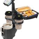 Car Large Cup Holder Expander, 5-in-1 Cupholder Extender with Phone Holder & Swivel and Detachable Snack Food Tray Table for Eating, Travel Essentials for Road Trips for Driver. Model C