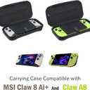 Digi-Tatoo 2in1 Carrying Case & Screen Protector Compatible with 2025 MSI Claw A8/ Claw 8 AI+ (8 inch), Shockproof Scratch-Proof Travel-Friendly Protective Hard Shell Suitcase - Black