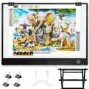 WELZK Diamond Painting Light Board A3, with Large Metal Stand, L:18.5  W:13.6 inchs Large Diamond Painting Light Pad, Dimmable Diamond Art Light Board