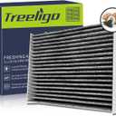Treeligo CF12002 Cabin Air Filter, Replacement for Kia Soul L4 1.6L 2014 2015 2016 2017 2018 2019 Soul EV 2015 2016 2017 2018 2019, w/Upgraded Coconut Shell Activated Charcoal