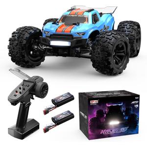 MJX Hyper GO H16MT 1/16 4X4 RTR Brushless Fast RC Cars for Adults, Max 43mph RC Trucks, Portable Remote Control Car for Boys, RC Truck Compatible with 3S Lipo
