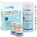 Varify 17in1 Complete Drinking Water Test Kit - 100 Strips + 2 Bacteria Tester Kits - Well, Tap, Home, City Water Testing Strip for Lead, Alkaline, Chlorine, Hardness, Iron, Fluoride, Copper & More