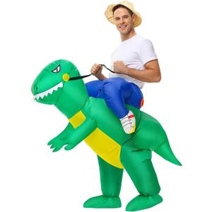Inflatable Dinosaur Costume Adults, Inflatable Halloween Costumes, Ride on Dino Costume, Blow Up T-rex Costume Fancy Dinosaur Suit for Halloween Party