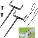 Black Rainwater Downspout Bracket with Strap, Adjustable Heavy-Duty Galvanized Iron Downspout Bracket, Rust-Proof Anchor for Pipe Support, for Lawn,Yard & Industrial Use(2 Pcs, A Sytle-20cm)