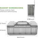 WD28X10128 Universal Dishwasher Utensil Silverware Cutlery Basket Compatible with GE Whirlpool Kenmore Maytag Frigidaire KitchenAid Samsung LG Dishwasher,Part No.WD28X10127, WD28X10131