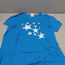 White Stars Star-Pattern-Design Costume Gift Men Women Kids T-Shirt (Blue, M)