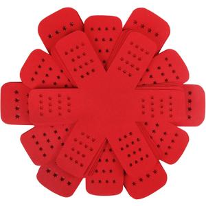 BYKITCHEN Pan Pot Protectors, Larger & Thicker Pan Protector with Stars, Set of 12 and 3 Different Sizes, Red Pot Divider Pads for Protecting and Separating Your Cookware
