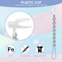 2 x 4-Pack Silicone Pacifier Clips for Baby Boys and Girls - with One-Piece Beads, Flexible and Rust-Free Holders for Teething Relief and Baby Essentials - Safe for Newborns (Grey)