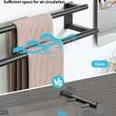 Alise Bathroom Double Towel Bar, 24 Inch Wall Mount Towel Holder, Towel Racks for Bathroom, SUS304 Stainless Steel Towel Hanger, Thickened Pipe with Strong Load-Bearing Capacity, Matte Black