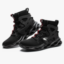 ORISTACO Work Safety Steel Toe Boots, Lightweight Breathable Industrial Construction Boots, Size 49, Black 