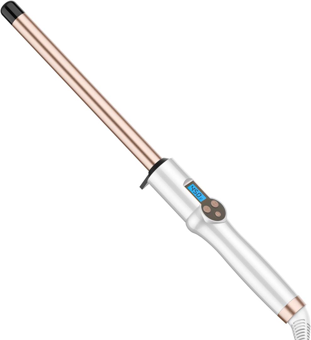 HOSON 3/4 Inch Curling Wand for Long Hair,19mm Ceramic Wand Curling Iron Extra Long Barrel, Dual Voltage, 10 Temps