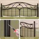Merronix Queen Size Adjustable Metal Headboard Only, Black