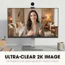 2K Webcam for PC with Microphone & Built-in Light, USB Computer Camera for PC/Laptop/Mac/Monitor, Streaming Webcam with Privacy Cover for Zoom/Skype/Teams/Video Calling/Conference/Online Classes