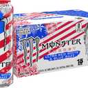 Monster Energy Ultra Red White & Blue Razz, Sugar Free Energy Drink, 16 Ounce (Pack of 15) (EXP 12/31/26)