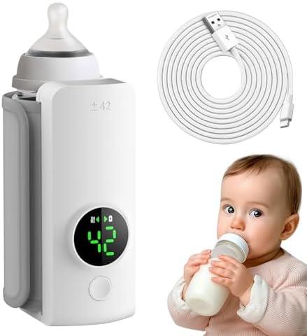 Portable Bottle Warmer for Travel, Fast Warming Comfortable Baby Feeding On The Go, Waterless Milk Warming with Battery-Powered for Home Outdoor