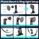 UBeesize 12'' LED Ring Light with 62'' Tripod Stand and Magnetic Phone Holder, Selfie Ring Light for Video Recording, Live Streaming, Compatible with iPhone & Android (Black)