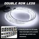 15.5 Inch Cool White Rim Lights,Wheel Light for Cars,Pure White Wheel Lights,6500k Cool White,IP68 Waterproof,Rocker Switch Control,Double Row LED Beads4 Pcs