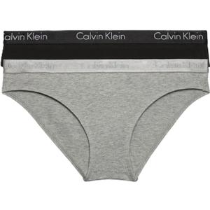 Calvin Klein Women's Motive Cotton Multipack Bikini Panty (Medium, Black/Gray Heather)