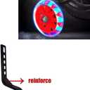 training wheels flash mute wheel bicycle stabiliser mounted Kit compatible for bikes of 12 14 16 18 20 Inch 1 Pair (red)