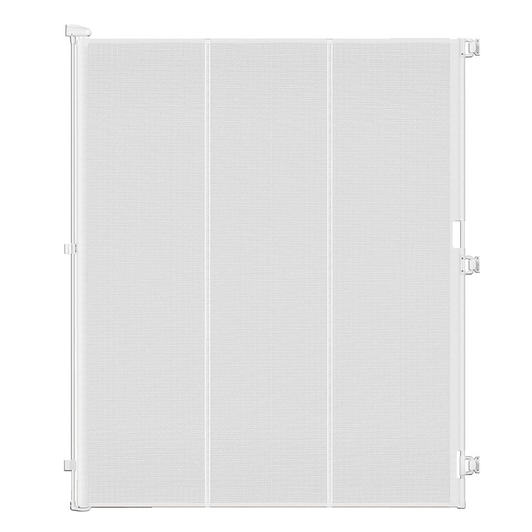 Reinforced 72" Extra Tall Pet Gate for Cat, Dog, Puppy & Baby, Jump-Resistant & Prevent Crawling Underneath Retractable Baby Gates, Fits 0-55" Width Safety Mesh Dog Gate, 6 Foot Extra Tall Cat Gate