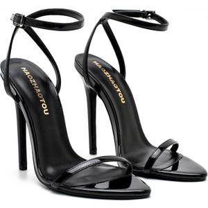Womens Strappy Lace Up Heels Sexy Stiletto High Heeled Open Toe Strap Summer Dress Shoes, Size: 8